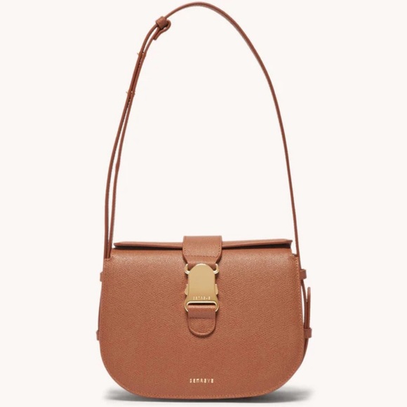 senreve | cadence crossbody in pebbled / chestnut / gold ↷ - Picture 12 of 16